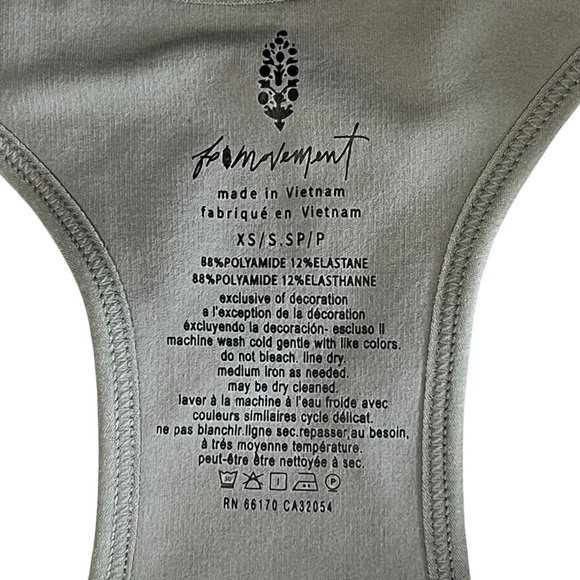 Free People Movement Ribbed Racerback Sports Bra XS/S Taupe Gray Medium Support - Picture 3 of 5